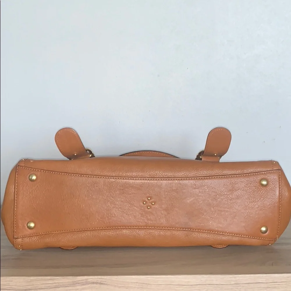 Michael Kors Vintage Y2K Tan Leather Saddle Satchel Handbag Gold Hardware